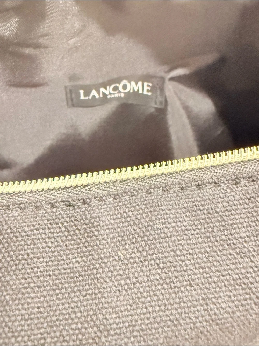 Lancôme Black Cosmetic Pouch with Gold Rose Accent